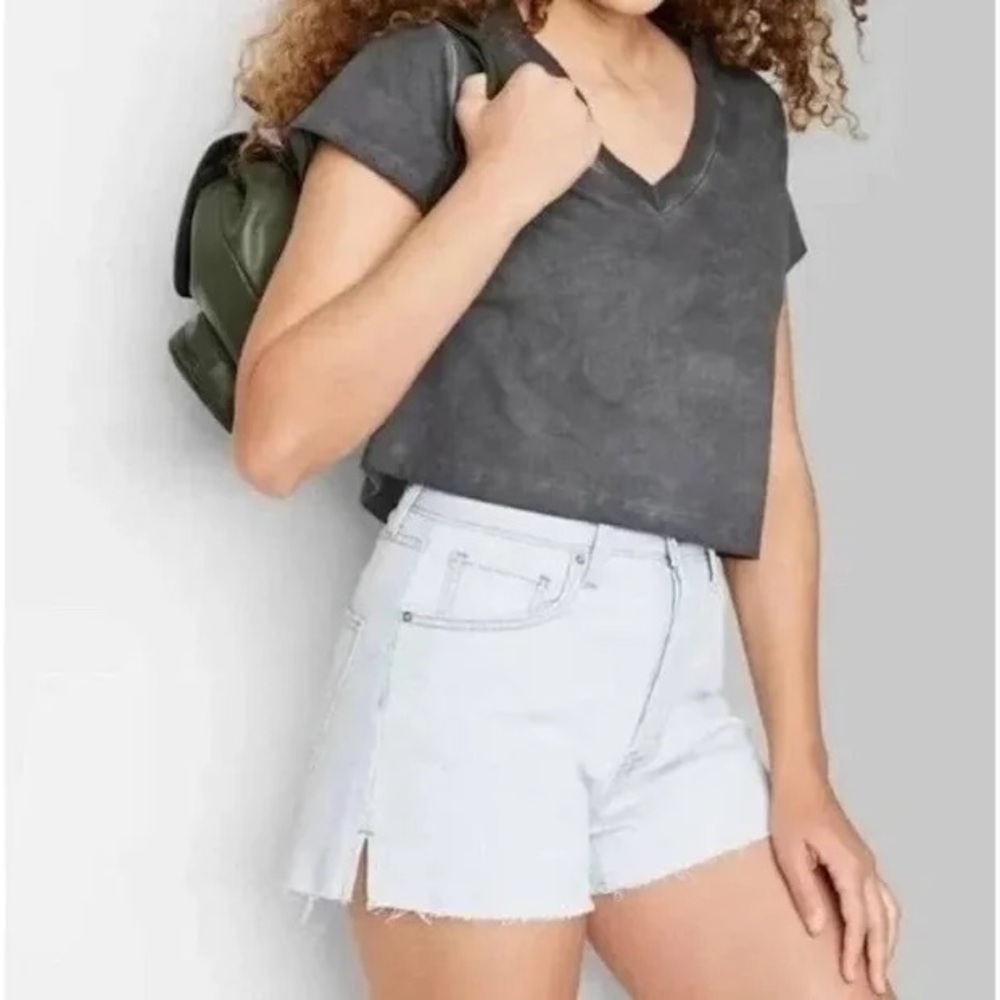 Women Super High Rise Cut Off Jean Shorts - Wild Fable - Light Wash Size 16 NWT